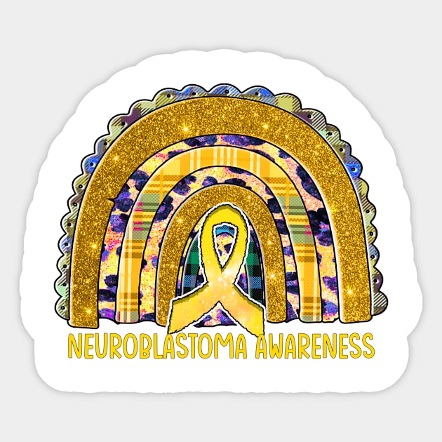 Neuroblastoma Awareness - rainbow ribbon hope love Sticker by GaryFloyd6868